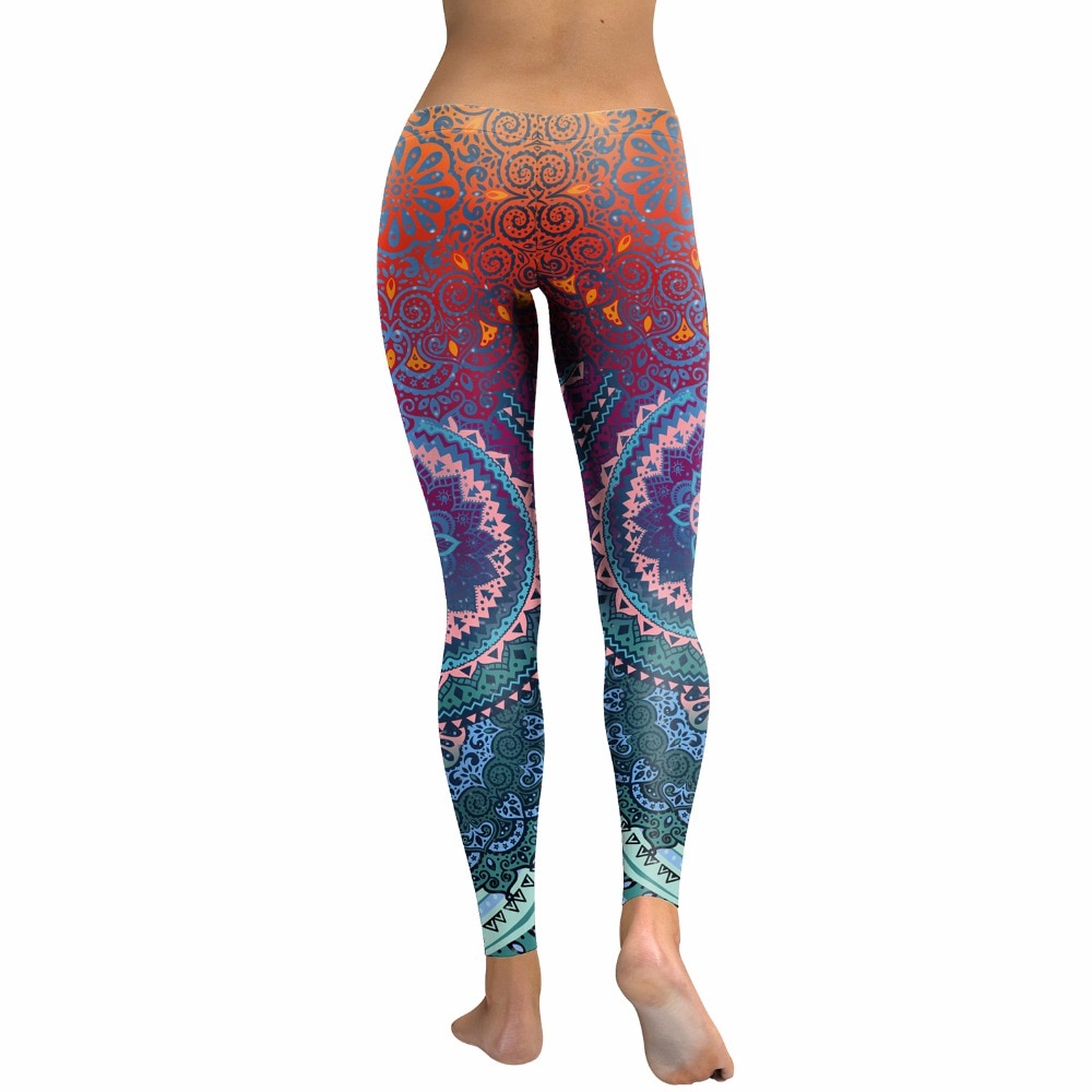 2017 New Design Color gradient Leggings Women Mandala Flower 3D Digital ...