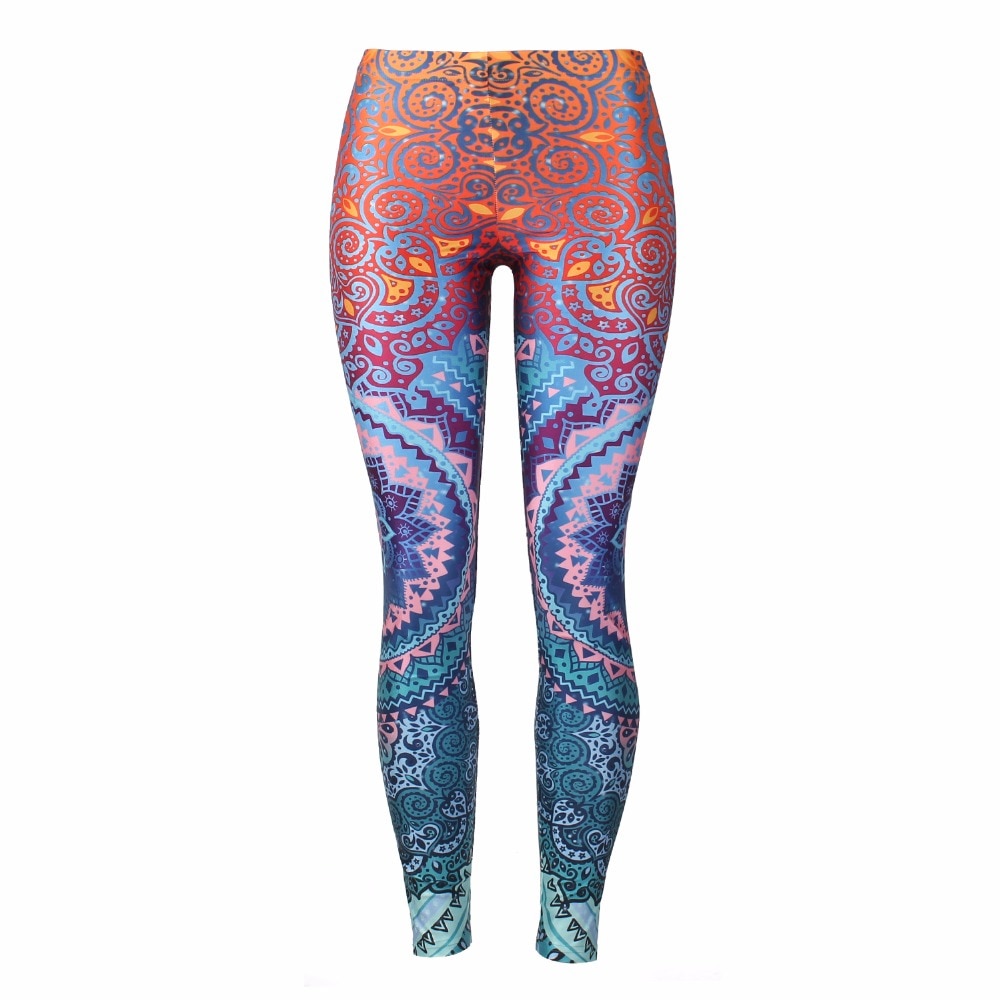 2017 New Design Color Gradient Leggings Women Mandala Flower 3d Digital Printing Legging Fitness