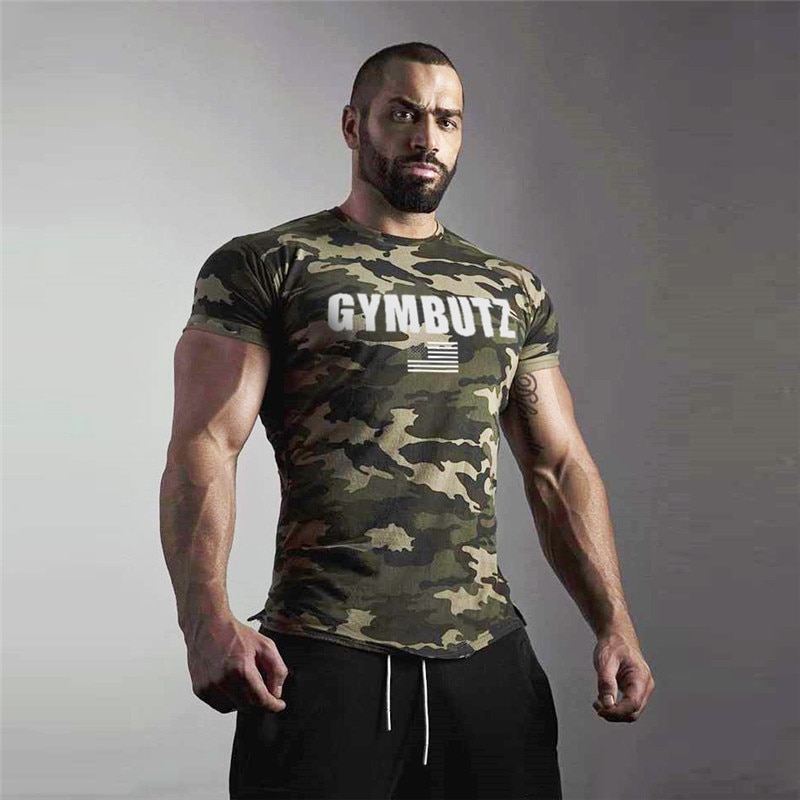 2019 Camo Sport T Shirt Men GYM Shirt Fitness Sports Tshirt Quick Dry ...