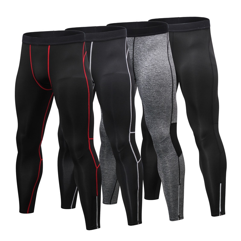 S - 3XL) PRO COMBAT Tight Pants Men leggings Gym Hiking Running Football  Quick-Drying Sport Pants Seluar Sukan 运动紧身裤男 1/2 Length (Black) S