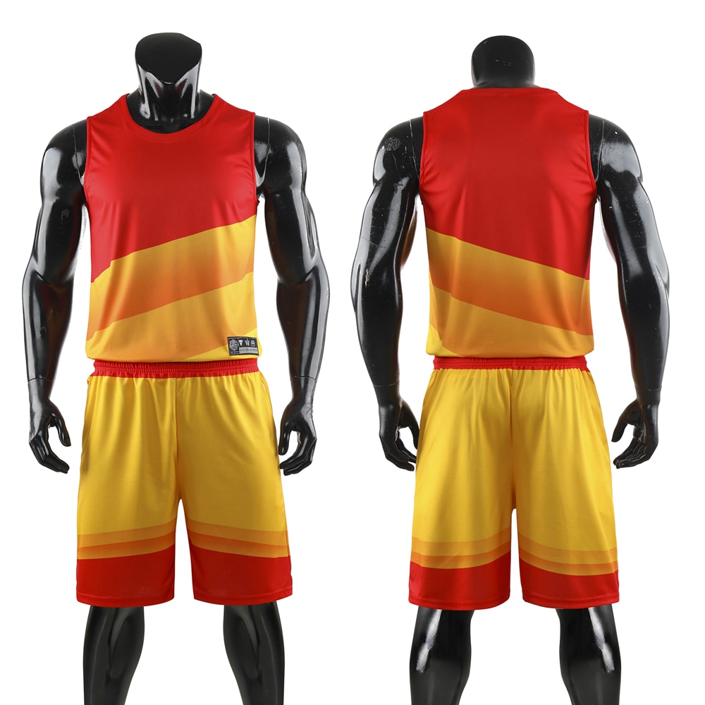 Men red Basketball Set Uniforms kits Sports clothes kids black