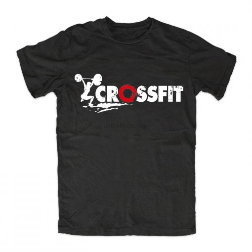 Crossfit Men T Shirt Summer Fashion Tee Black White Sports Gym Workouts ...