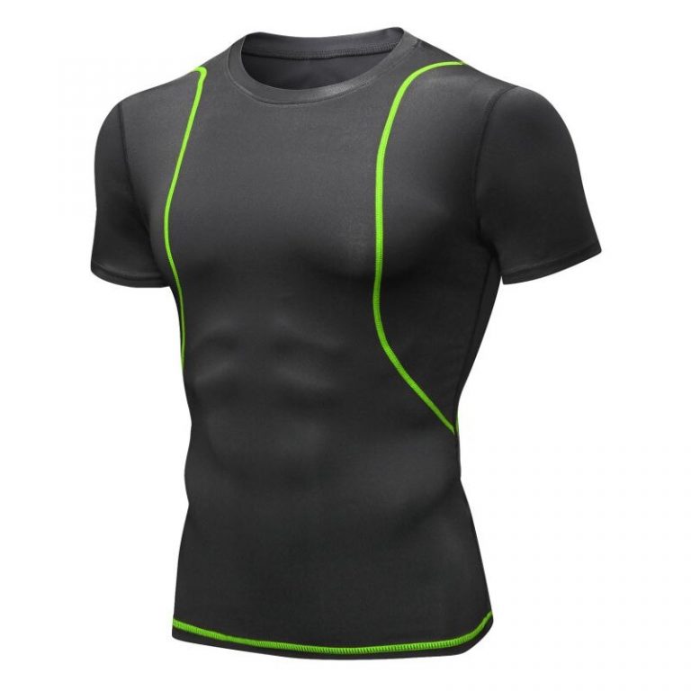 Men Compression Shirt workout Sport Running T-shirt Short Jogging ...