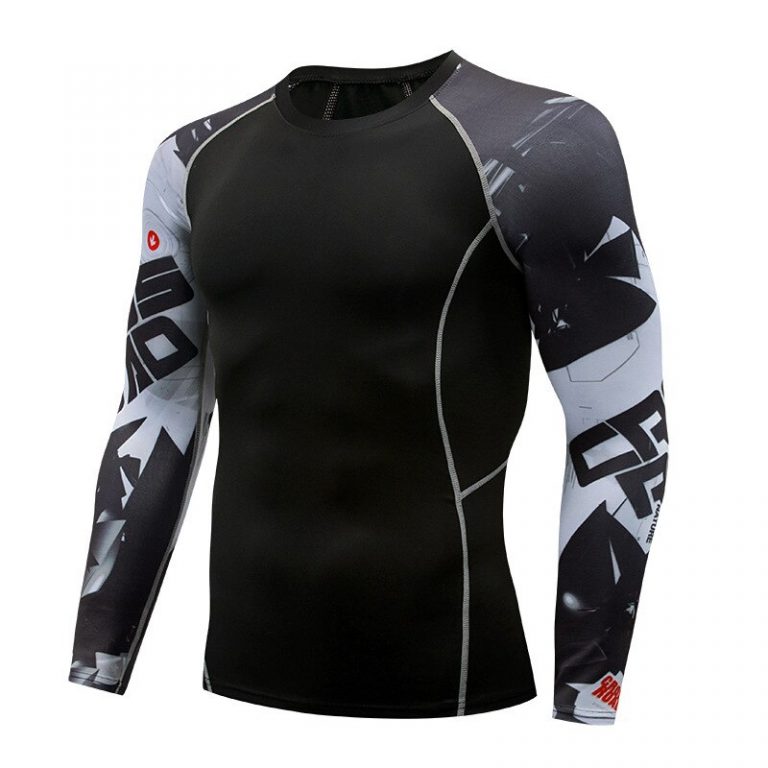 New Men's Sports Fitness Long Sleeve Air-permeable Fast-dry Running ...