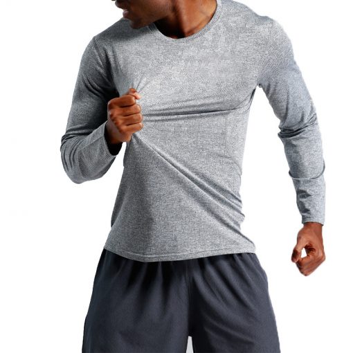Quick Dry Men Jogging T-shirts Long Sleeve Loose Breathable Sportswear ...